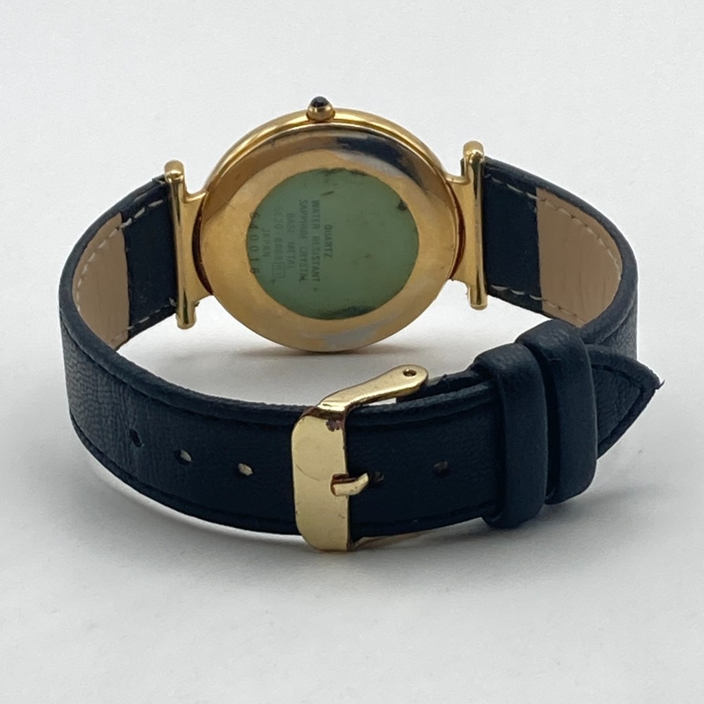 Vintage Lassale Men's Watch 32mm Gold Tone 5E20-8A69 Slim Black Band New Battery - Picture 11 of 16